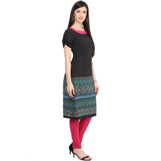 Notch Neck Printed Kurti