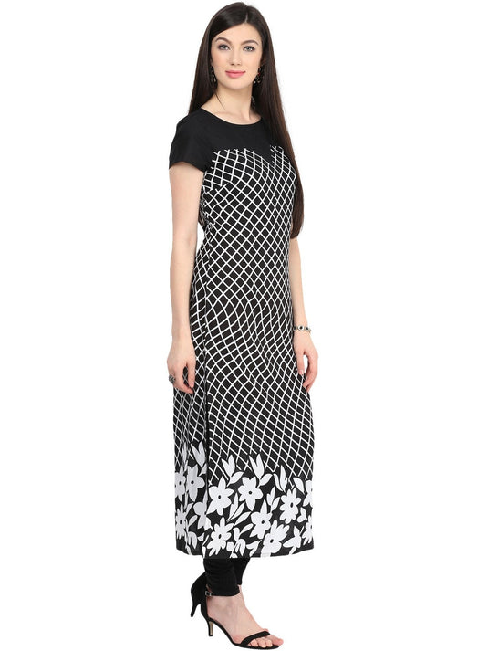 Monocromatic Border Print Kurti