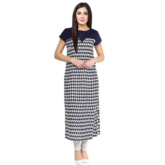 Pannkh Women's Honstooth Print Kurti