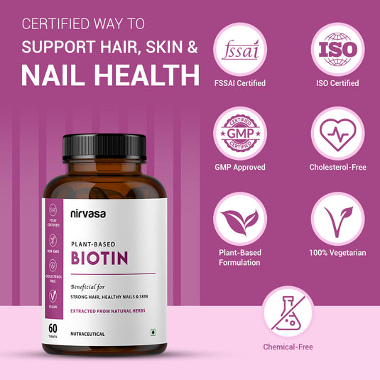 Nirvasa Plant-Based Biotin Tablets (60 Tabs)