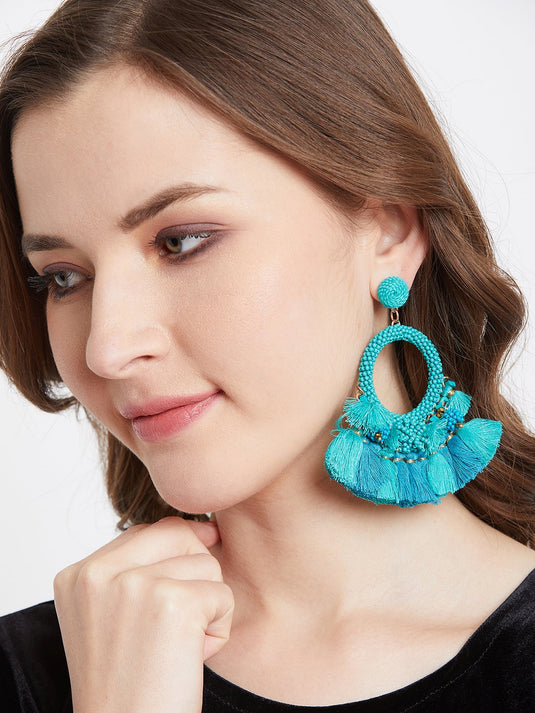 Green Tassel Earring