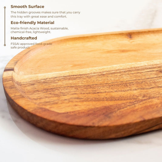 Wooden Elliptical Serving Tray