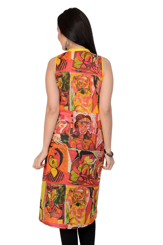 Pannkh Casual 3/4 Sleeve Printed Women's Kurti