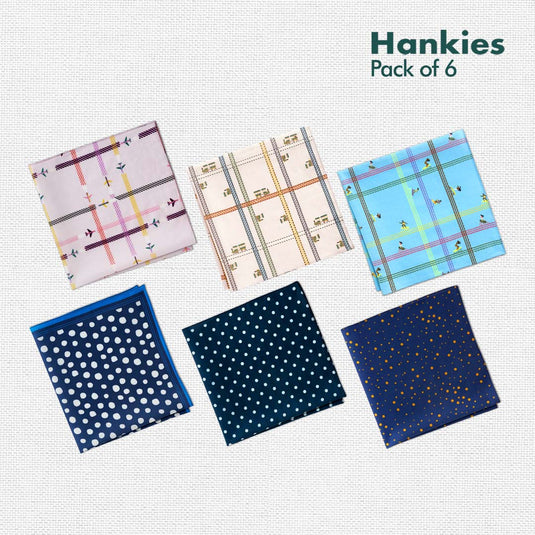 PTO! Polka Turn Over! + TBC! The Boss Collection! Unisex Hankies, 100% Organic Cotton, Pack of 6