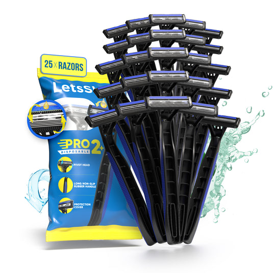 LetsShave Pro 2 Blade Plus Disposable Shaving Razor For Men Pack Of 20 + 5 Free