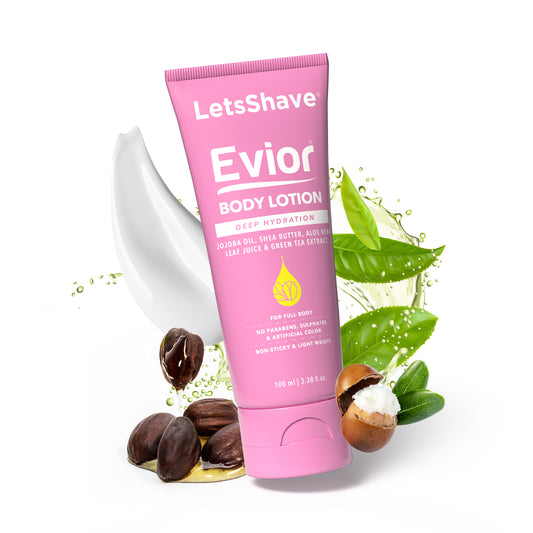 Letsshave Evior Body Lotion for Women 100ml| Deep Moisture Nourishing Lotion for Dry Skin |Natural Ingredients, Mosturizer for Face & Body