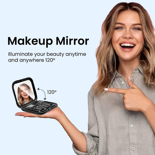 Portronics Snapcase multifunctional storage has Portable Mirror for makeup