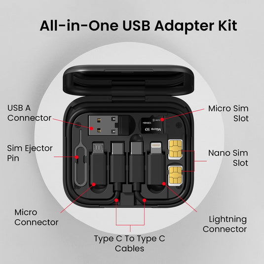 Portronics Snapcase all in one usb adapter kit with dedicated slots