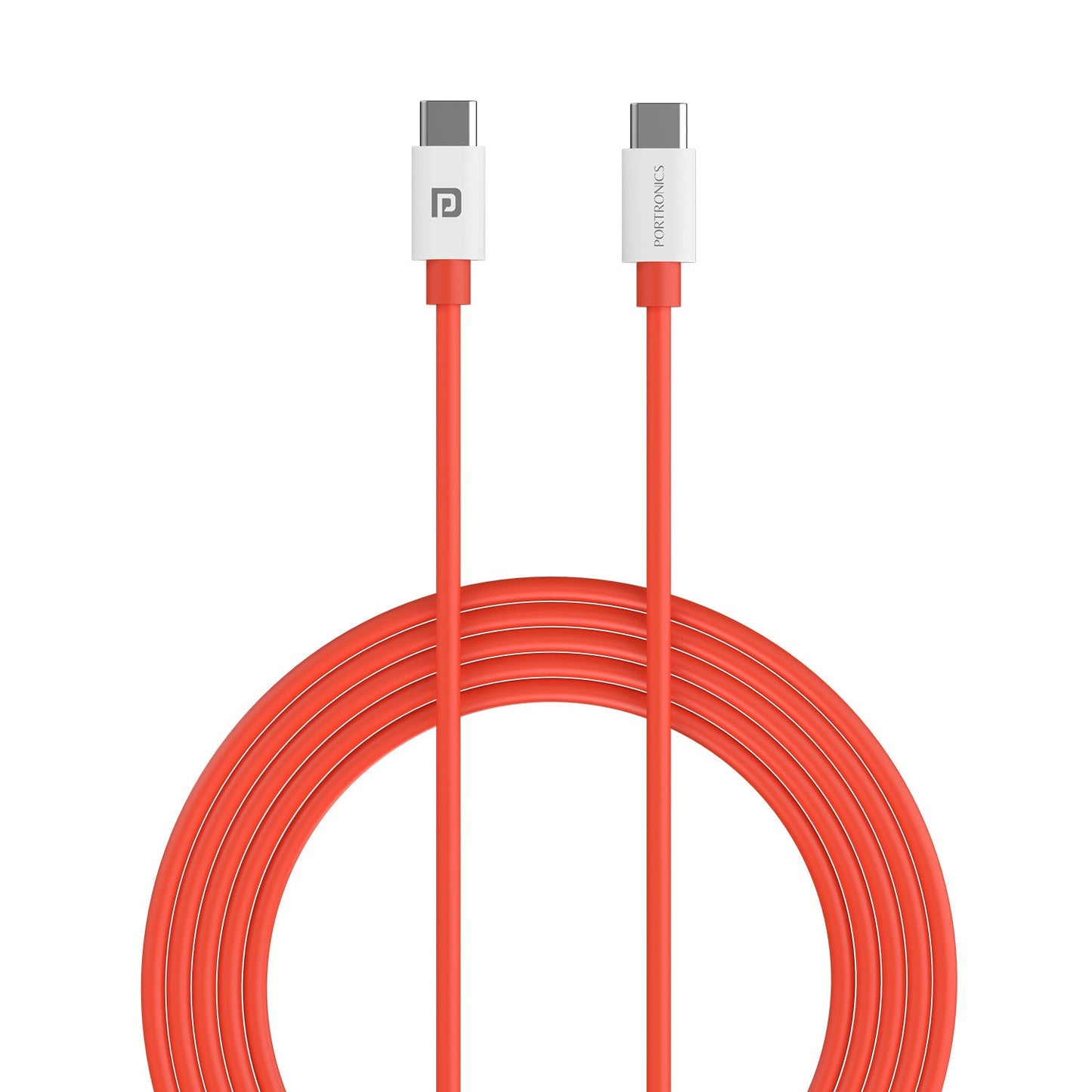 Orange Portronics Konnect Dash Max 65w Type to type c fast charging cable| type c charging cable| 65W PD Fast Charging