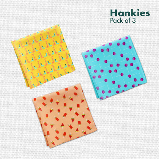 Child-unlock! Unisex Hankies, 100% Organic Cotton, Pack of 3