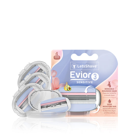 LetsShave Evior 3 Sensitive Blades (Pack of 4)