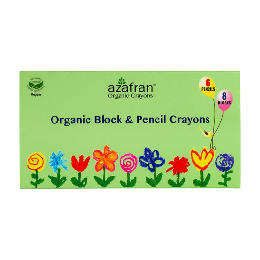 Organic Crayon Combo, 8 Standard Blocks & 6 Pencils