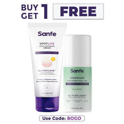 Sanfe Full Body Brightening Combo For Dark & Tanned Neck, Underarms, Joints & Skin folds For Men