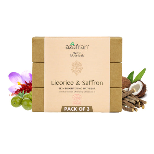 Organic Licorice & Saffron Skin Brightening Bath Bar ‚Äì Pack of 3