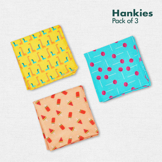 Child-unlock! Unisex Kid's Hankies, 100% Organic Cotton, Pack of 3