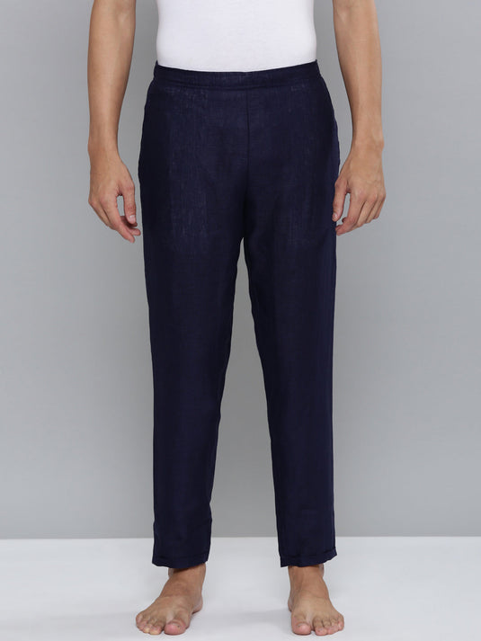 Men Royal Blue Hemp Lounge Pant