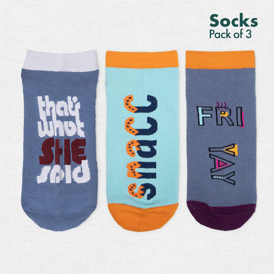 Wordle Series 2! Unisex Socks, 100% Organic Cotton, Ankle Length, Pack of 3