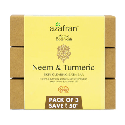 Organic Neem & Turmeric Skin Clearing Bath Bar- Pack of 3