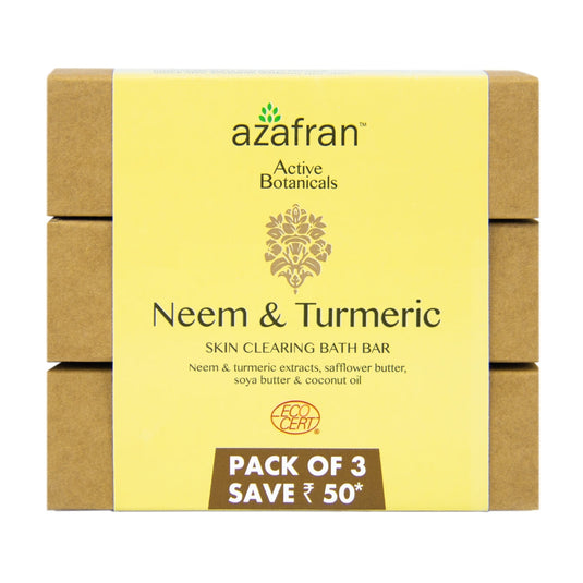 Organic Neem & Turmeric Skin Clearing Bath Bar- Pack of 3