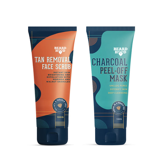 Tan Removal Scrub & Charcoal Peel Off Mask Combo