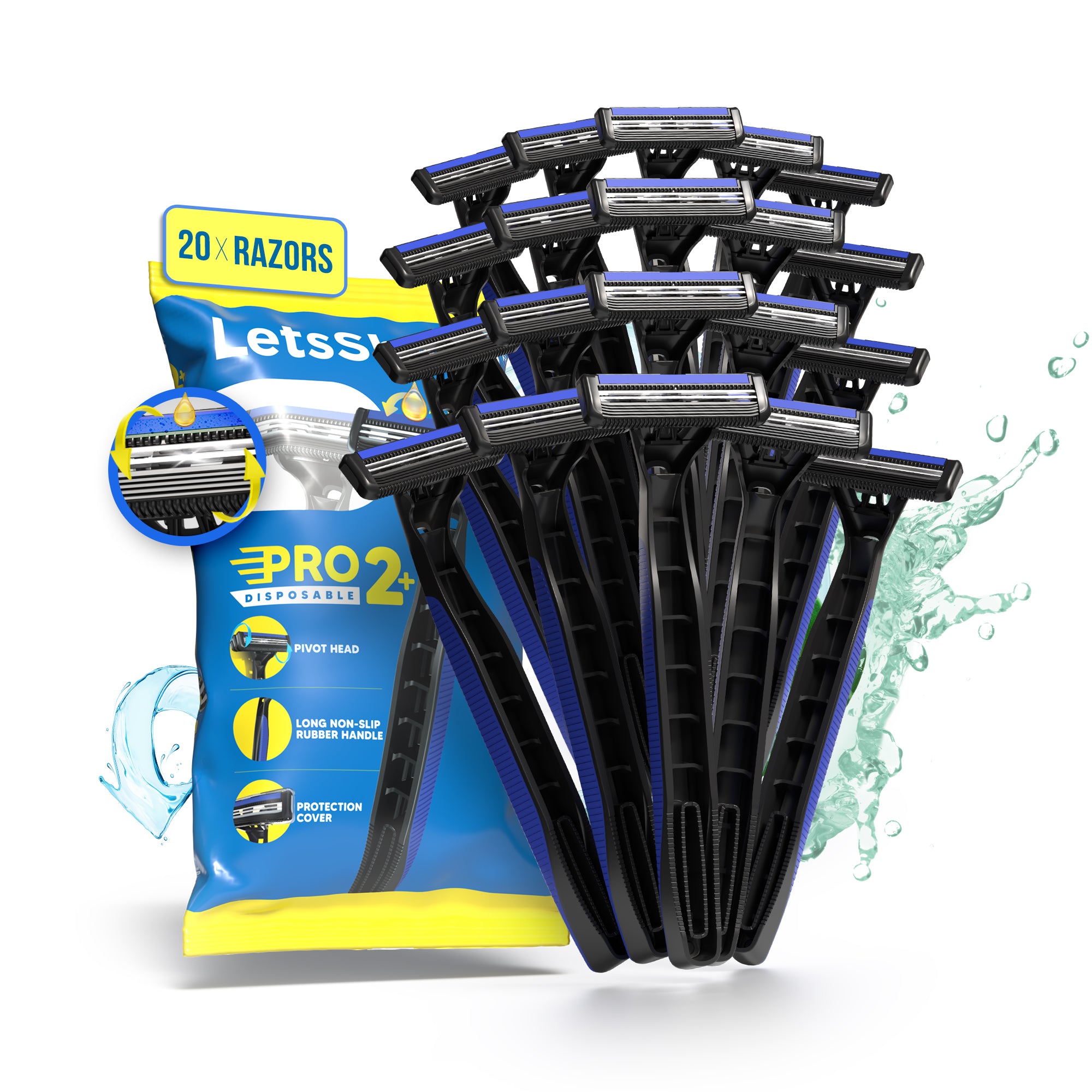 Flow Razor LetsShave Pro 2 Plus Disposable Razor - Open Flow Cartridge Razor | Tw