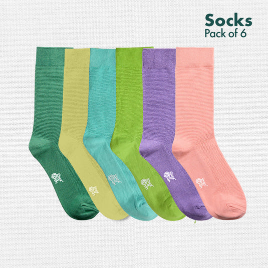 Lazy Maze! Unisex Socks, 100% Organic Cotton, Crew Length, Pack of 6