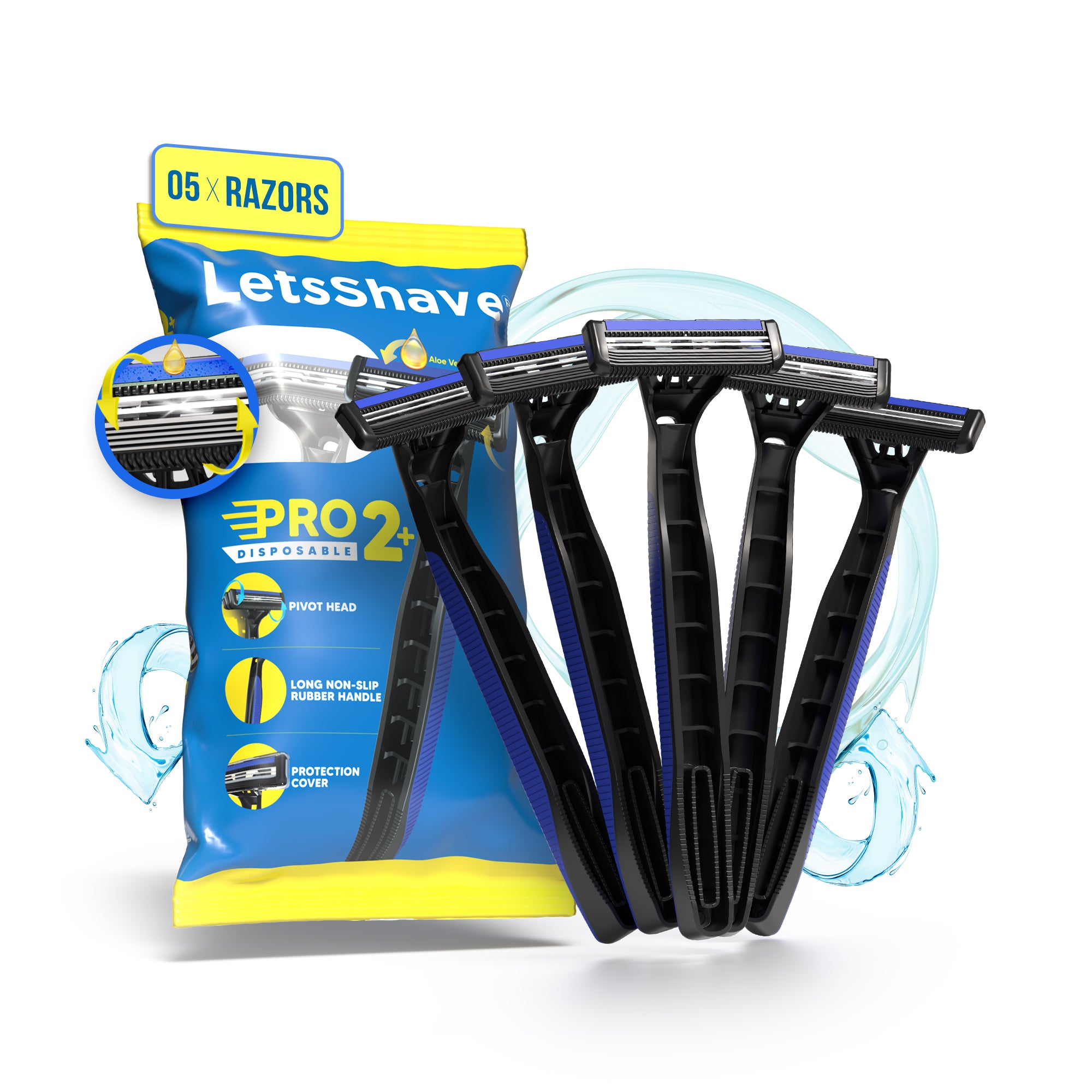 Flow Razor LetsShave Pro 2 Plus Disposable Razor - Open Flow Cartridge Razor | Tw