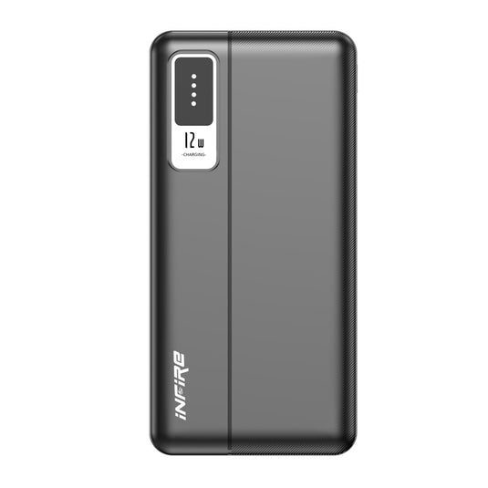 Force 10000mAh Power Bank 12W Fast Charging | Dual USB Output , 1 Micro USB Input, 1Type C Input |LED Indicator, Lightweight| Lithium Polymer Power Bank (Black) - iNFiRe