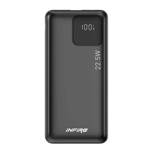 IGNITE QC PD Power Bank 22.5W Fast Charging | 1 USB Output , 1 Micro USB Input, Type C (Input & Output)| LED Display, Lightweight | Lithium Polymer Power Bank - iNFiRe