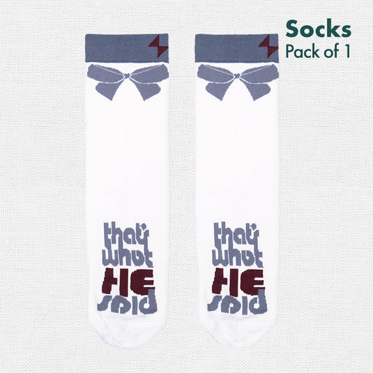 That's What HE Said! Unisex Socks, 100% Organic Cotton, Crew Length, Pack of 1