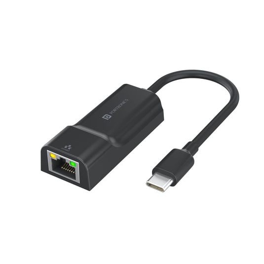 Portronics Mport 45C  USB hub Type C to Gigabit Ethernet Adapter. Black