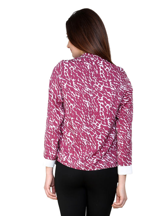 Pink Printed Blazer