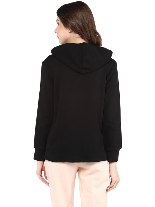 Solid Hooded Sweatshirts With Zipper