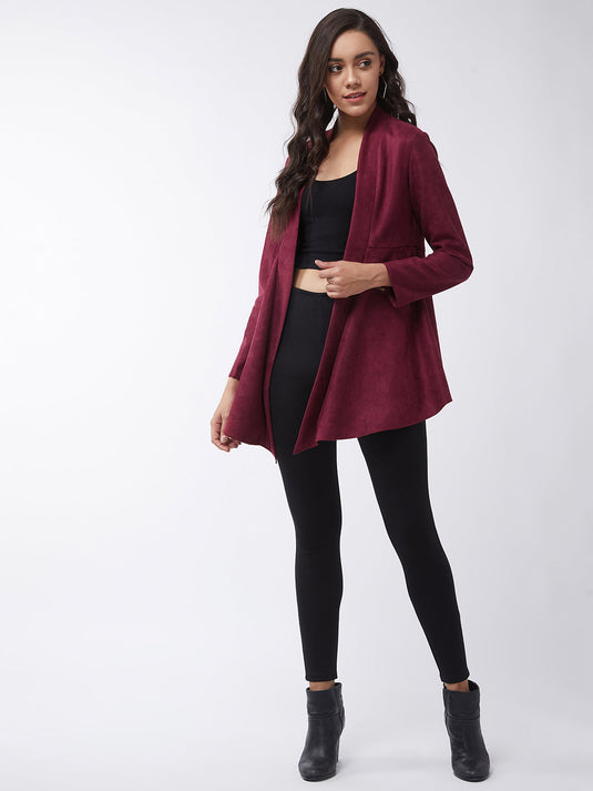 Solid A-line Side Zipper Shrug