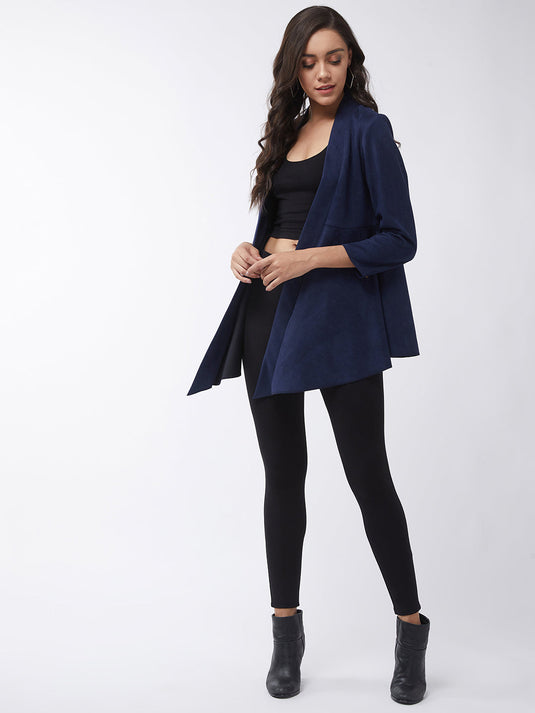 Solid A-line Side Zipper Shrug