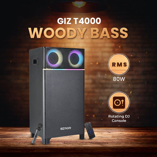 GIZMORE Trolley T4000 WOODY BASS 80 W Bluetooth Party Speaker