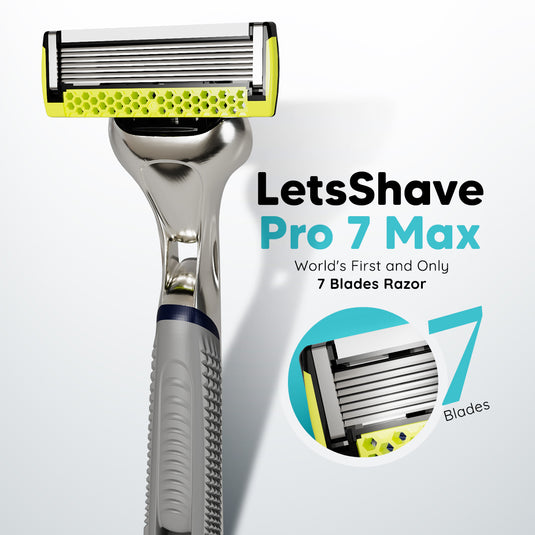 LetsShave Pro 7 Max Shaving Razor for Men with 1 Blades & 1 Handle + Razor Cap