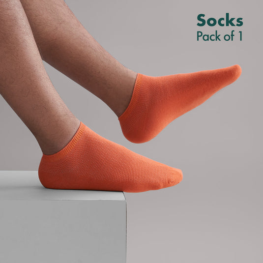 Orange-y! Unisex Socks, 100% Organic Cotton, Ankle Length, Pack of 1