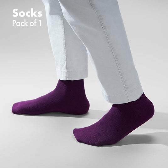 Purple-istic! Unisex Socks, 100% Organic Cotton, Ankle Length, Pack of 1