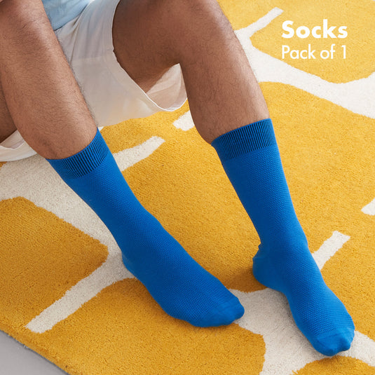 Blue-tiful! Unisex Socks, 100% Organic Cotton, Crew Length, Pack of 1