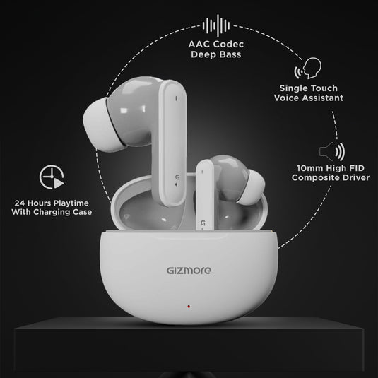 GIZMORE GIZPOD 865 In-Ear TWS with Up to 24Hrs Playtime