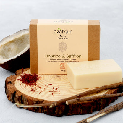 Organic Licorice & Saffron Brightening Bath Bar- 100gm