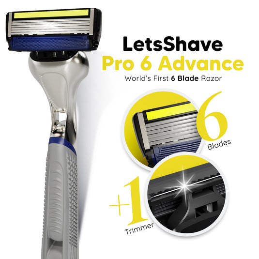 Pro 6 Advance Value Set (Razor Handle+ 4 Blade Refills with Free Travel Cap)