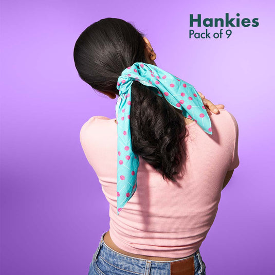 Animalholic! + Child-unlock! + Travelicious! Unisex Hankies, 100% Organic Cotton, Pack of 9