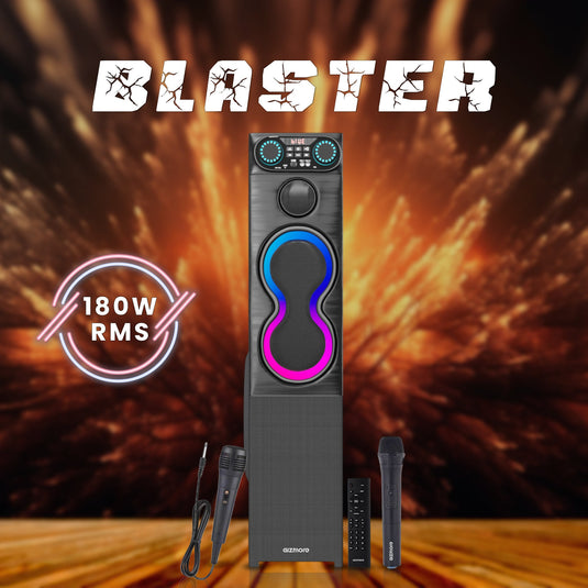 GIZMORE 180W BLASTER Single Tower Wooden Speaker