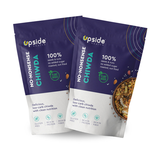 Upside Health No-Nonsense Chiwda (Pack Of 2,100G)-100% Seeds & Nuts|Keto Friendly,Vegan,Diet Namkeen,Gluten-Free|All-Natural,High-Fiber & Protein Snack|Low Carb With No Added Sugar Or Preservatives