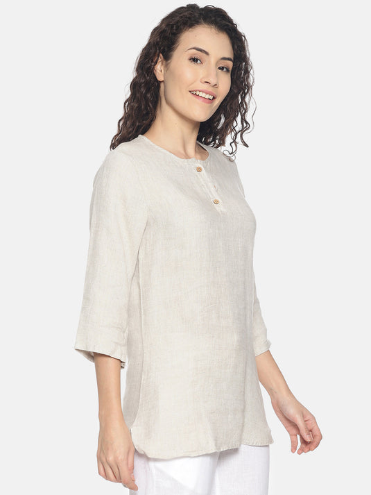 Women Beige Ultimate Yoga Top