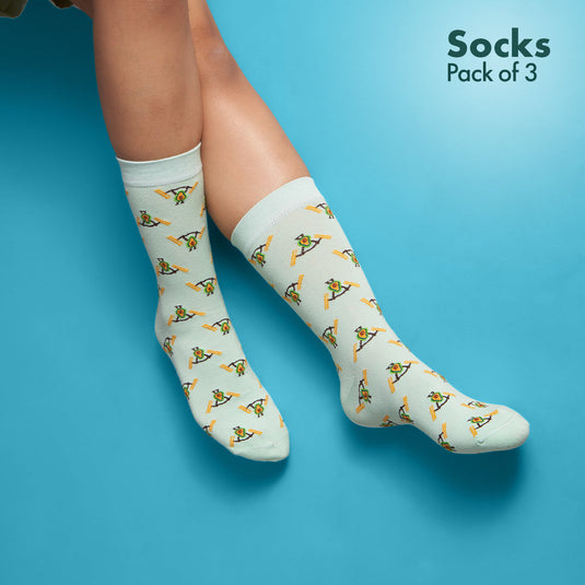 Foodgasm Series 1! Unisex Socks, 100% Organic Cotton, Crew Length, Pack of 3