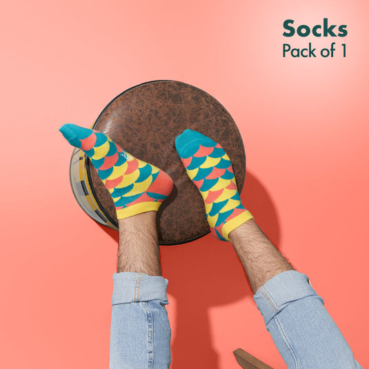 STFU! Semi-circle The Fun Up! Unisex Socks, 100% Organic Cotton, Ankle Length, Pack of 1