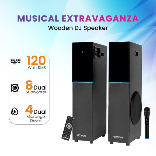 GIZMORE DT11500 120W Dual Tower Wooden Speaker